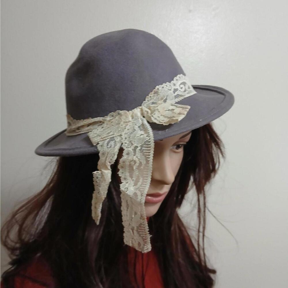 Vintage 60s/70s gray wool felt hat‎